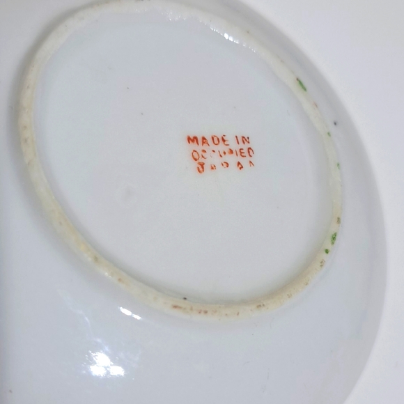 Vintage Child Toy Plates - Doll Sized Plate and Saucer Set of 7 - Rose Floral - Picture 5 of 5